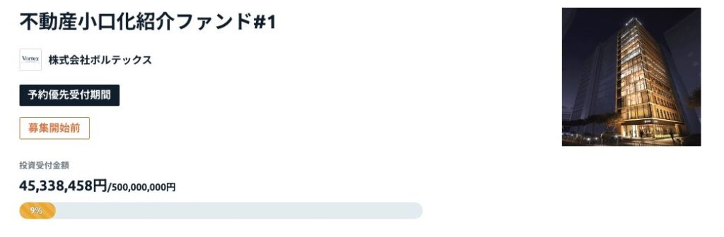 ボルテックス不動産小口化紹介ファンド#1