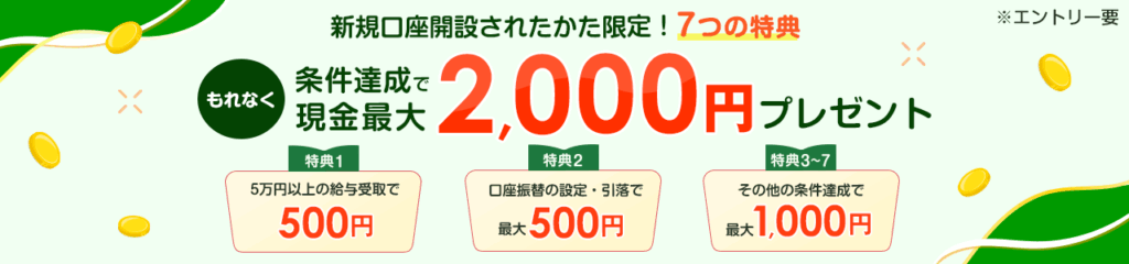 楽天銀行『はじめてのご利用プログラム』の見出しバナー